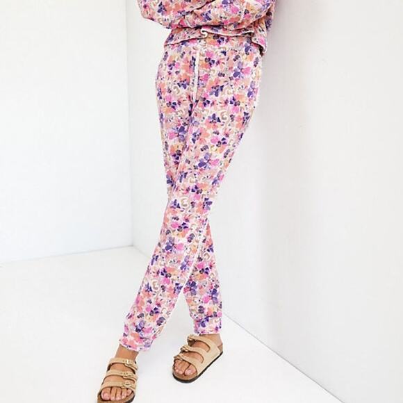 LoveShackFancy Pants - LoveShackFancy Clea Butterfly Waffle Knit Jogger Pant